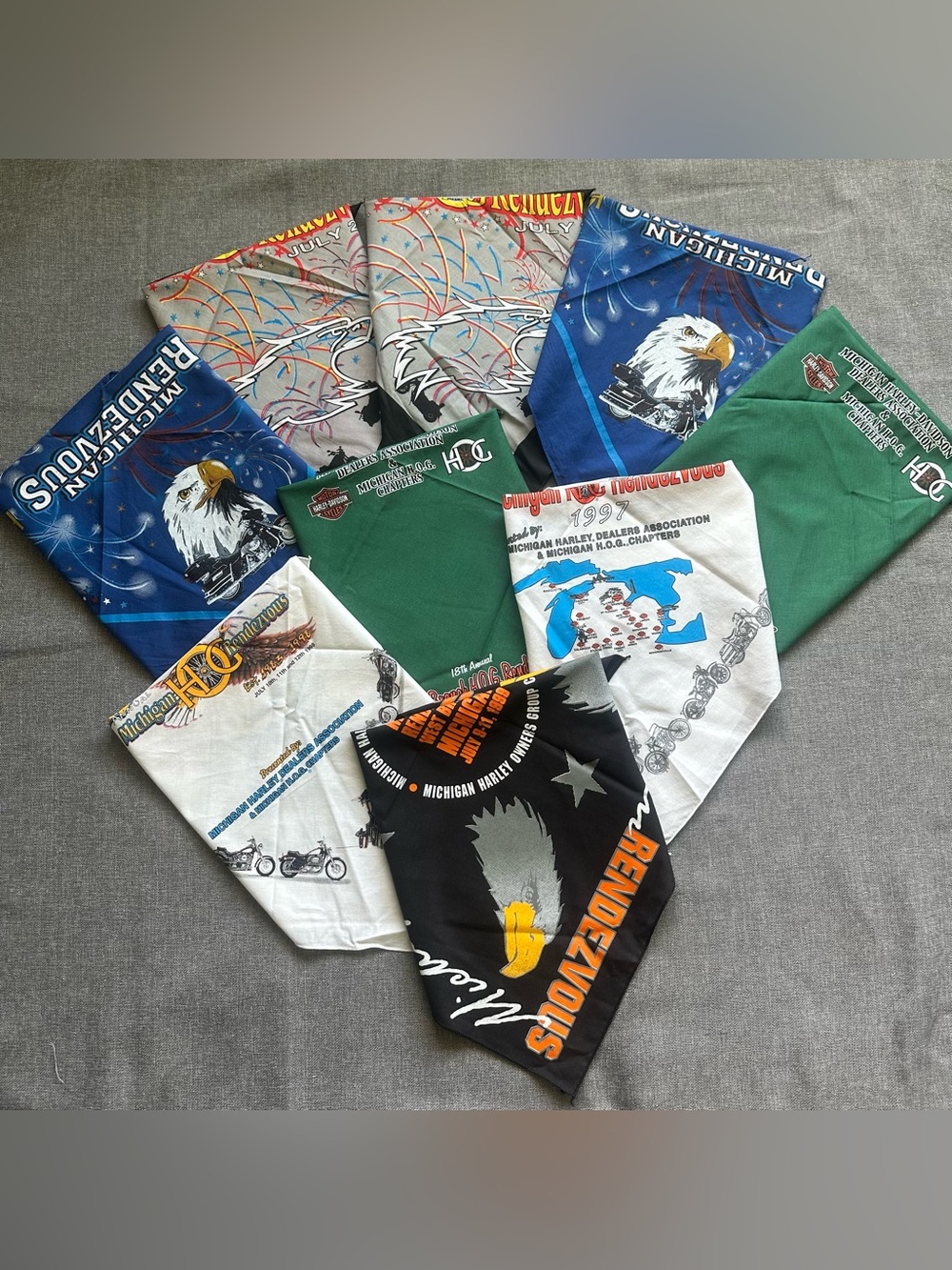 Harley Davidson Motorcycle Michigan Bandana’s 9pc Bundle 1997-2002